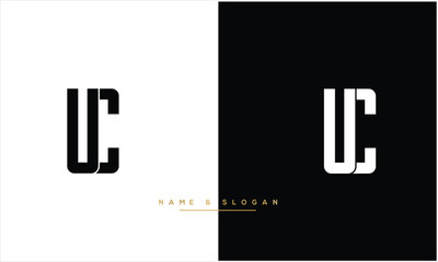UC, CU, U, C, Abstract Letters Logo Monogram