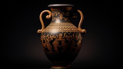 Ancient Greek amphora artful floral patterns showcase of craftsmanship