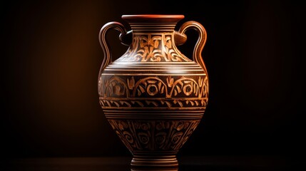 Beautifully adorned Greek amphora intricate floral designs artistry displayed