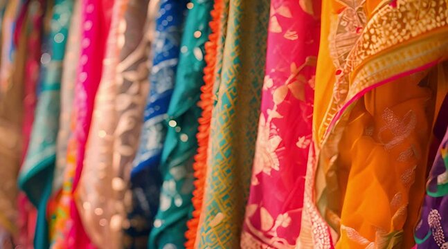 Embark on Cultural Splendor Local Fabric Store Customers Select Vibrant Fabrics and Delicate Lace for Traditional Eid Outfits, Fusion of Heritage and Artistic Expression
