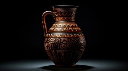 Beautifully showcases intricate patterns of ancient Greek textiles on amphora