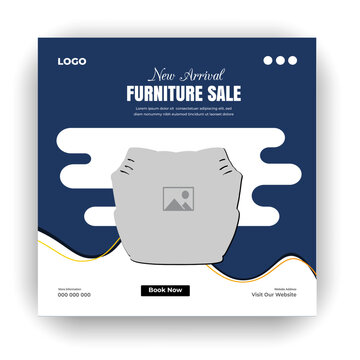 Free vector furniture sale social media post template
