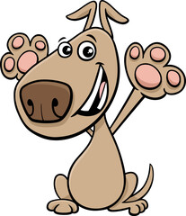 cartoon happy beige dog or puppy character
