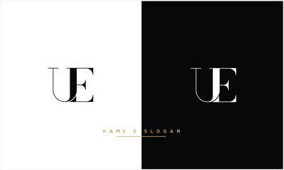 UE, EU, U, E, Abstract Letters Logo Monogram