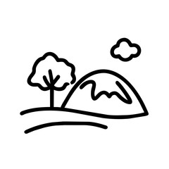 Landschaft mit Wolke