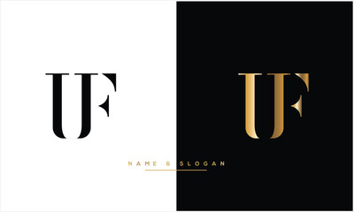 UF, FU, U, F, Abstract Letters Logo monogram