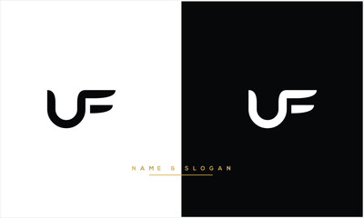 UF, FU, U, F, Abstract Letters Logo monogram