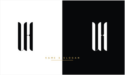 UH, HU, U, H, Abstract Letters Logo Monogram