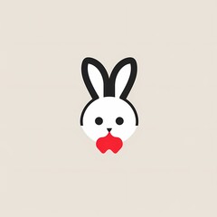 A delightful and minimalistic depiction of a cute bunny in a vector logo, featuring a perfect balance of style and simplicity.