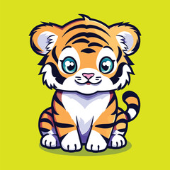 cute tiger cartoon mascot illustration