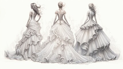 Fashion apparel design sketches illustration for garment creation and fashion industry inspiration