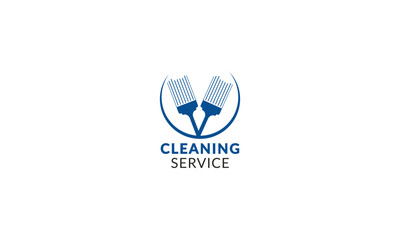 Creative cleaning logo template design.