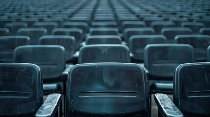 Naklejka premium Seats of black tribune on sport stadium