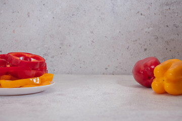 red and yellow peppers