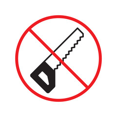 Handsaw vector icon. Saw tool flat sign design. Saw flat symbol pictogram. Warning, caution, attention, restriction, danger symbol pictogram handsaw icon