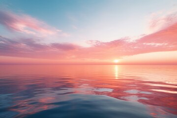 Fototapeta na wymiar The sun's reflection in a calm ocean bay
