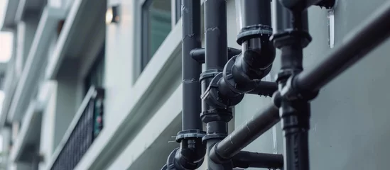 Foto op Plexiglas water pipe system in condominium or modern building construction © pector