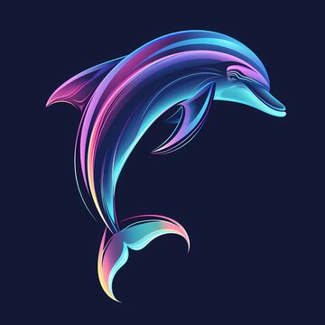 A captivating vector image of a dolphin, elegantly representing intelligence and freedom.