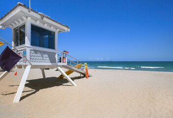 Fort Lauderdale Beach with lifeguard tower
