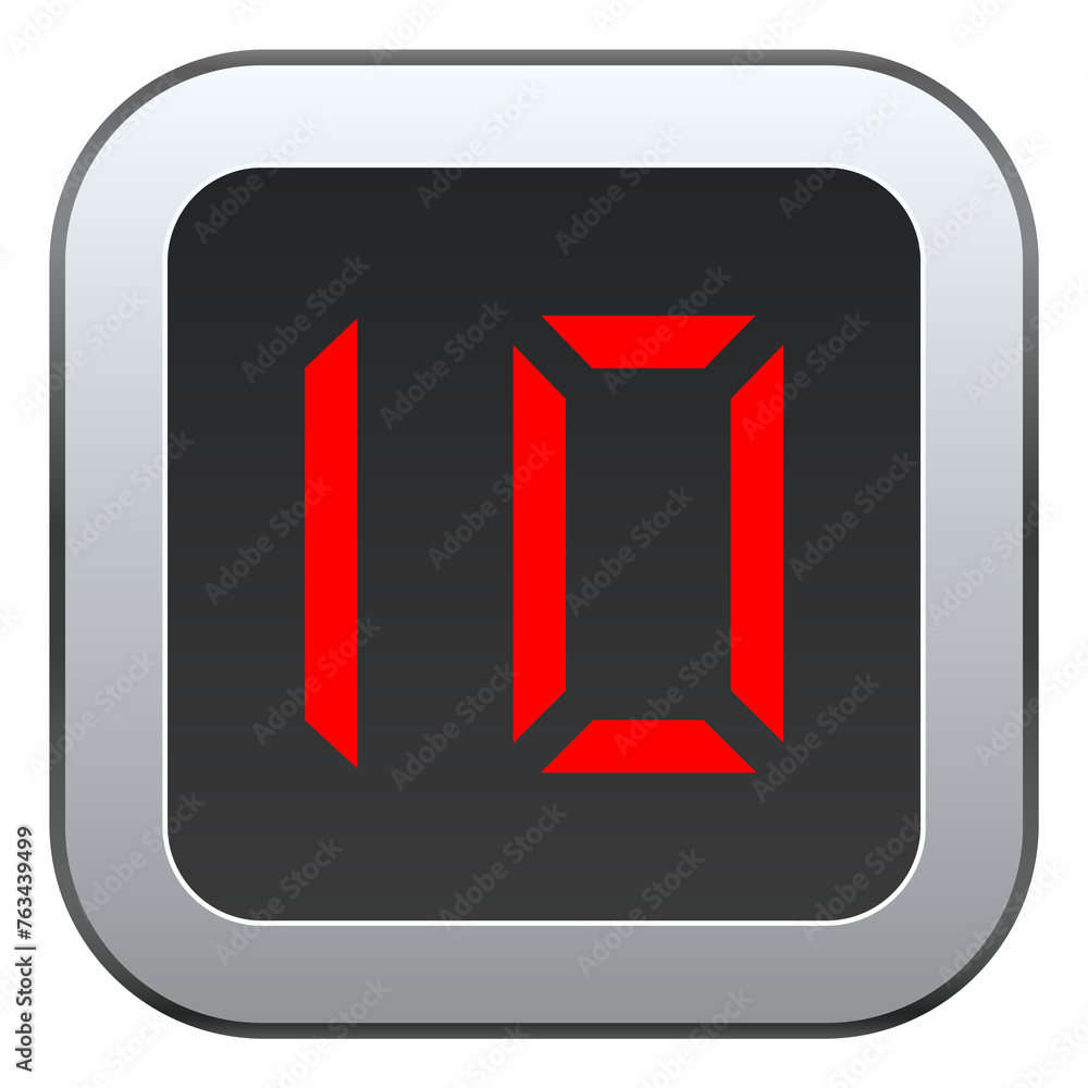 Poster score indicator with red light digit. number display mockup