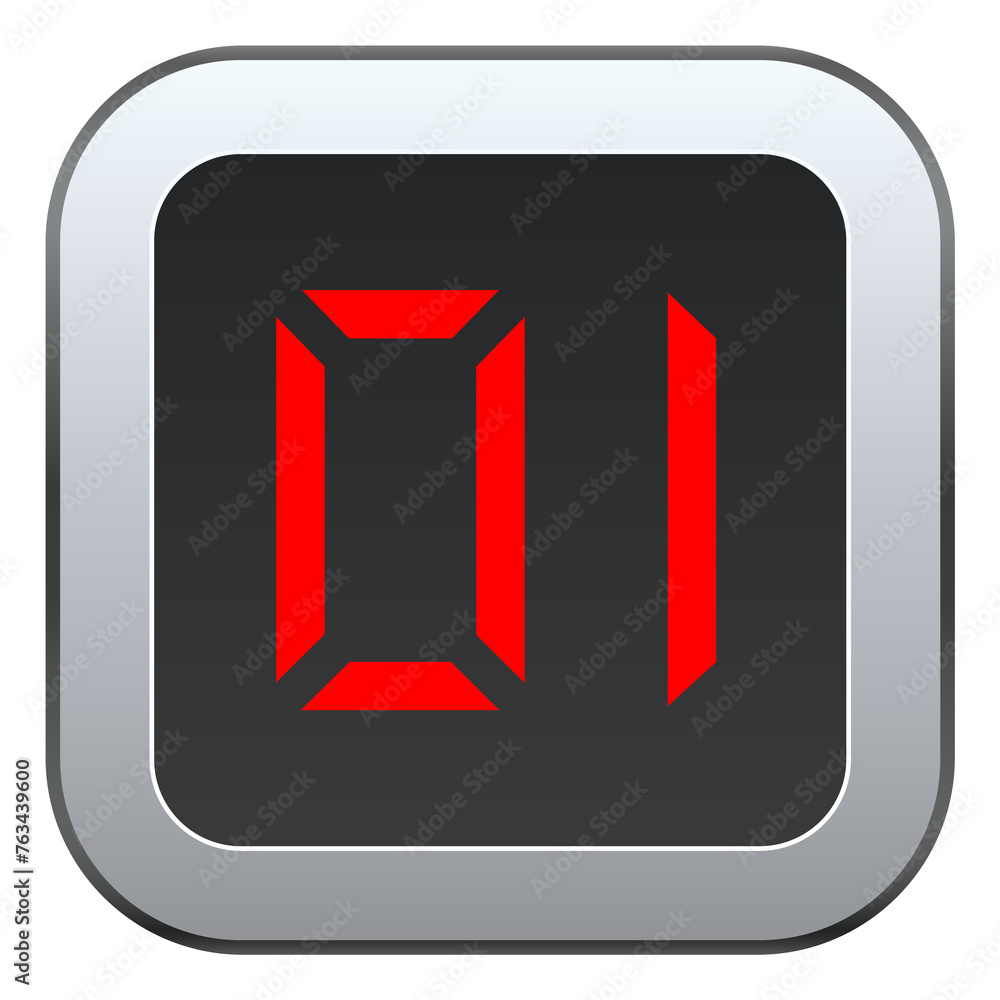 Poster realistic number indicator with red light digit display