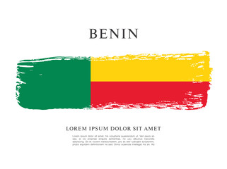 Obraz premium Flag of Benin vector illustration