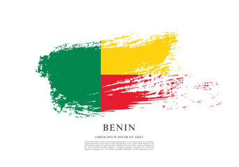 Obraz premium Flag of Benin vector illustration