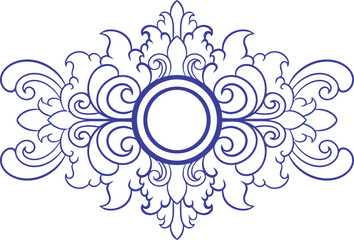 Ornament Vintage Lineart, Black and White