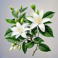Fototapeta na wymiar Jasmine plant wallpaper background