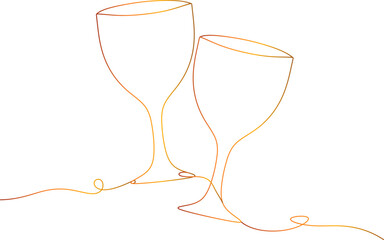 glass cheers line art style.