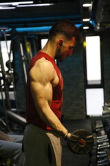 training with dumbbell