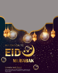 Islamic Ramadan Holiday flyer or poster With Light Lamp moon gradient elegant background © Shuvo_Hazary
