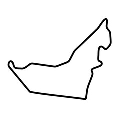 United Arab Emirates country simplified map. Thick black outline contour. Simple vector icon