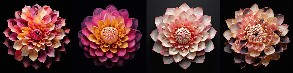 3D Lotus Flower Oil Painting Art in Isometric View - Delicate Petals, Dominant Pistil, and Fallen...