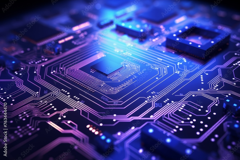 Aufkleber holographic circuit board illustration. data connection concept