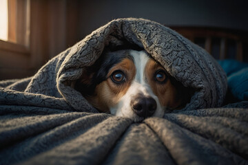 Scared_dog_hiding_under_blanket