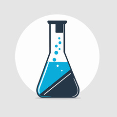 Lab flask chemical test tube scientific concept vector illustration