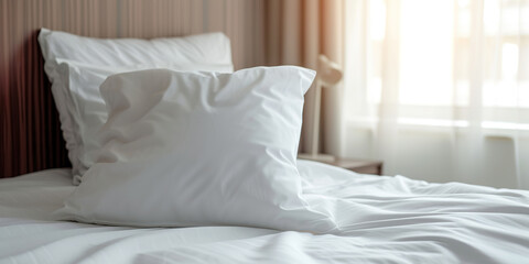 White pillow case mockup template. Blank soft, image
