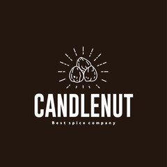 vector illustration of the candlenut spice logo icon, candlenut kitchen spice for the cooking industry
