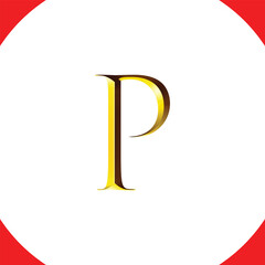 p letter creative golden gradient logo design victor