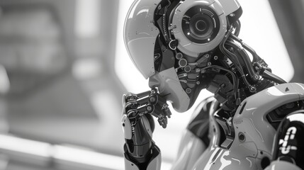 Fototapeta premium Robot thinking (artificial intelligence)