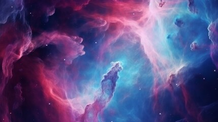 Vibrant galactic nebula in starry cosmos universe astronomy and supernova wallpaper - obrazy, fototapety, plakaty