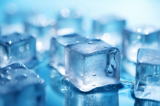 a close up of ice cubes