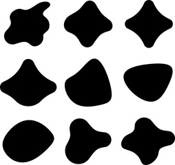 Colourful abstract shapes fluid hand drawn organic shapes vector shape creative element