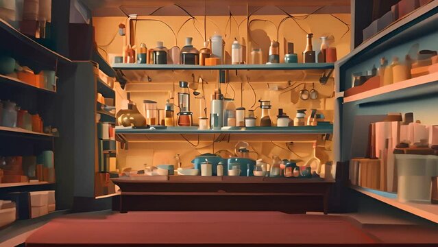 Diverse Collection of Items on Shelf Generative AI