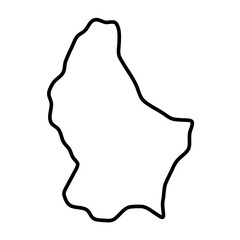 Luxembourg country simplified map. Thick black outline contour. Simple vector icon