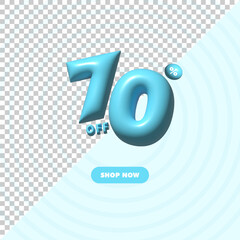 70 percent off 3d discount sale tag