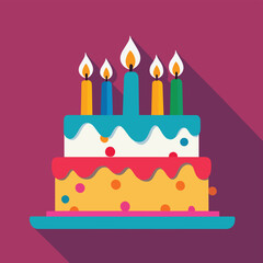 Birthday cake clip art vector illustration
