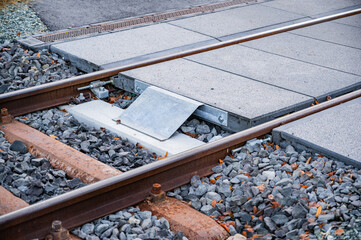 Safe railway crossing. counter beam railway