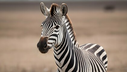 Fototapeta na wymiar A Zebra With Its Head Held High Exuding Confidenc Upscaled 6